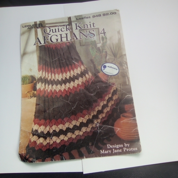 Vintage Leisure Arts Quick Knit Afghans 4 Knitting - Picture 1 of 2